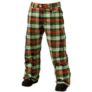 Burton Plaid Stow Cargo Snowboard Pants Medium